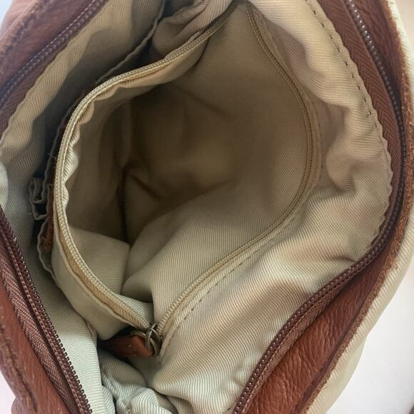 American Leather Co. Women’s Brown Leather Double Strap Casual Backpack Flaw - Picture 13 of 14